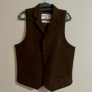 Harris Tweed 100% Brown Wool Vest